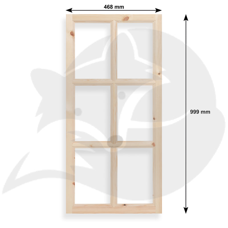 Georgian 6 Pane Window in Redwood Pine