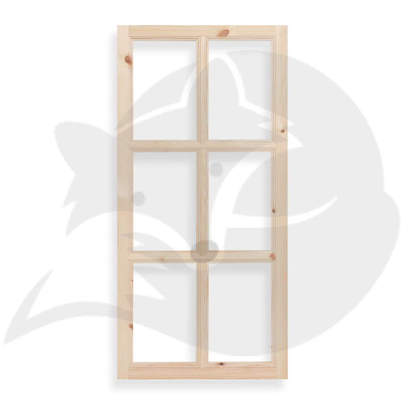 Georgian 6 Pane Window in Redwood Pine