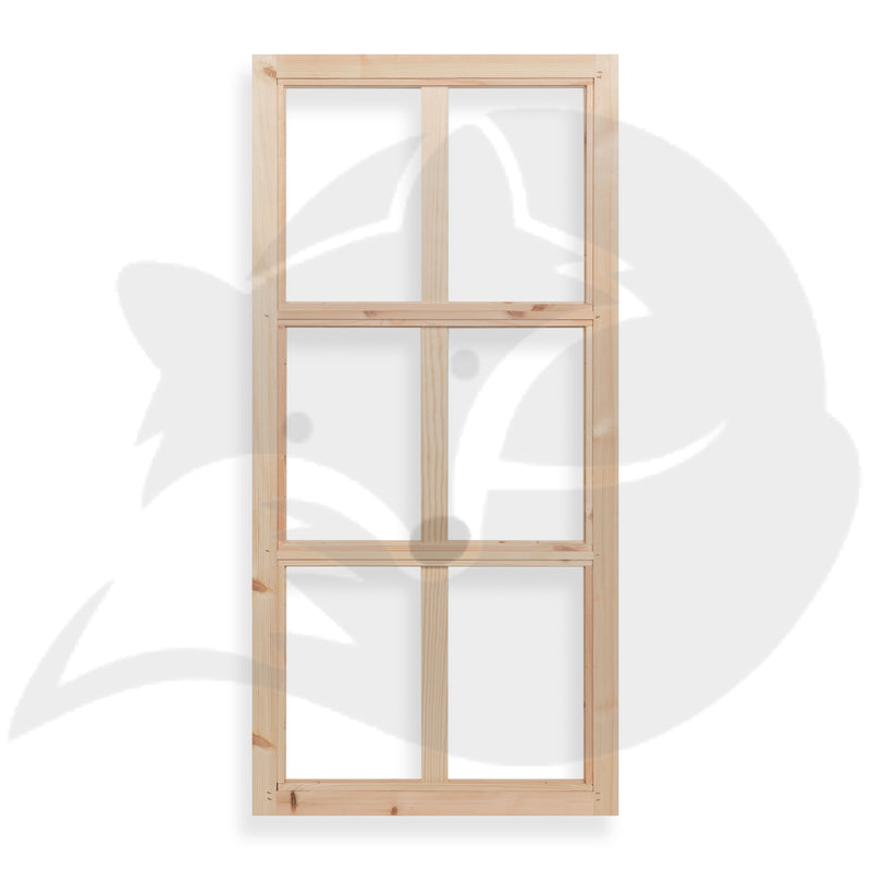 Georgian 6 Pane Window in Redwood Pine